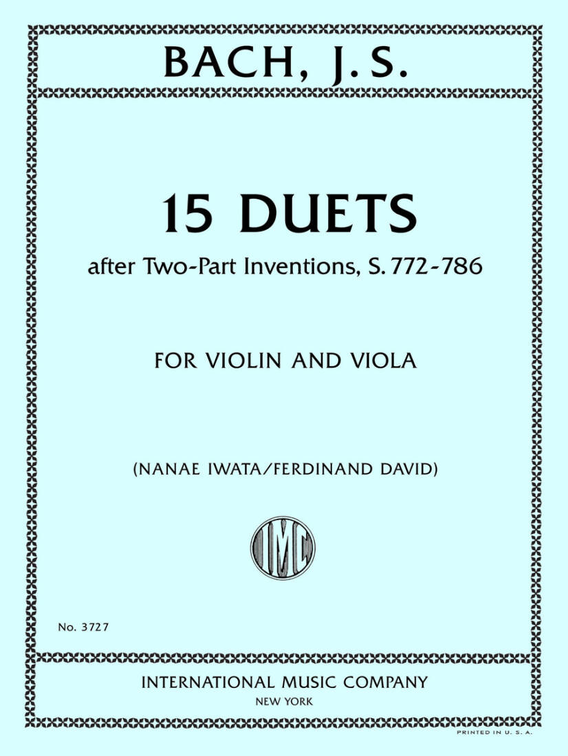 15 Duets after Two-Part Inventions, S. 772-786 - Bach - Violin/Viola - Book