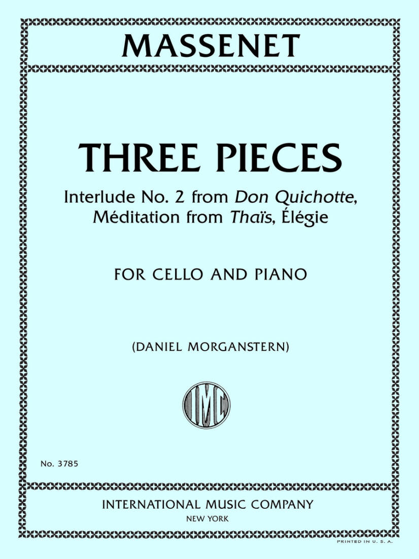 Three Pieces - Massenet - Cello/Piano - Book