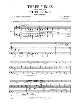 Three Pieces - Massenet - Cello/Piano - Book