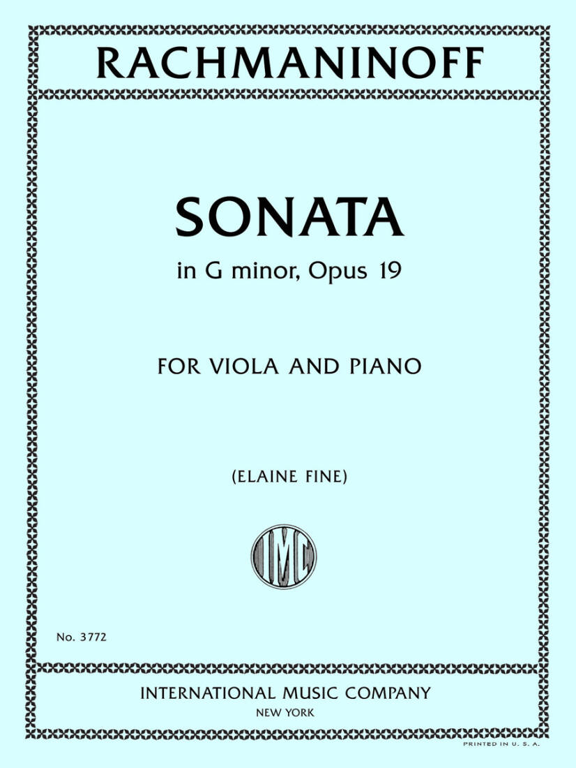 Sonata in G minor, Op. 19 - Rachmaninoff - Viola/Piano - Book