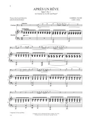 Apres un Reve, Op. 7, No. 1 - Faure - Clarinet/Piano - Sheet