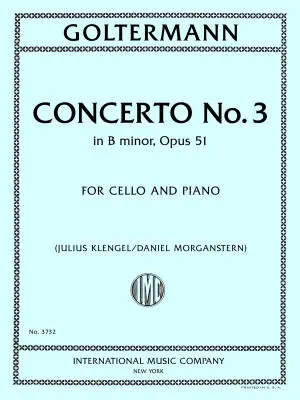 International Music Company - Concerto No. 3 in B Minor, Op. 51 - Goltermann - Cello/Piano - Book