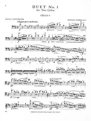 Duet No. 1 - Romberg - Cello Duet - Sheet