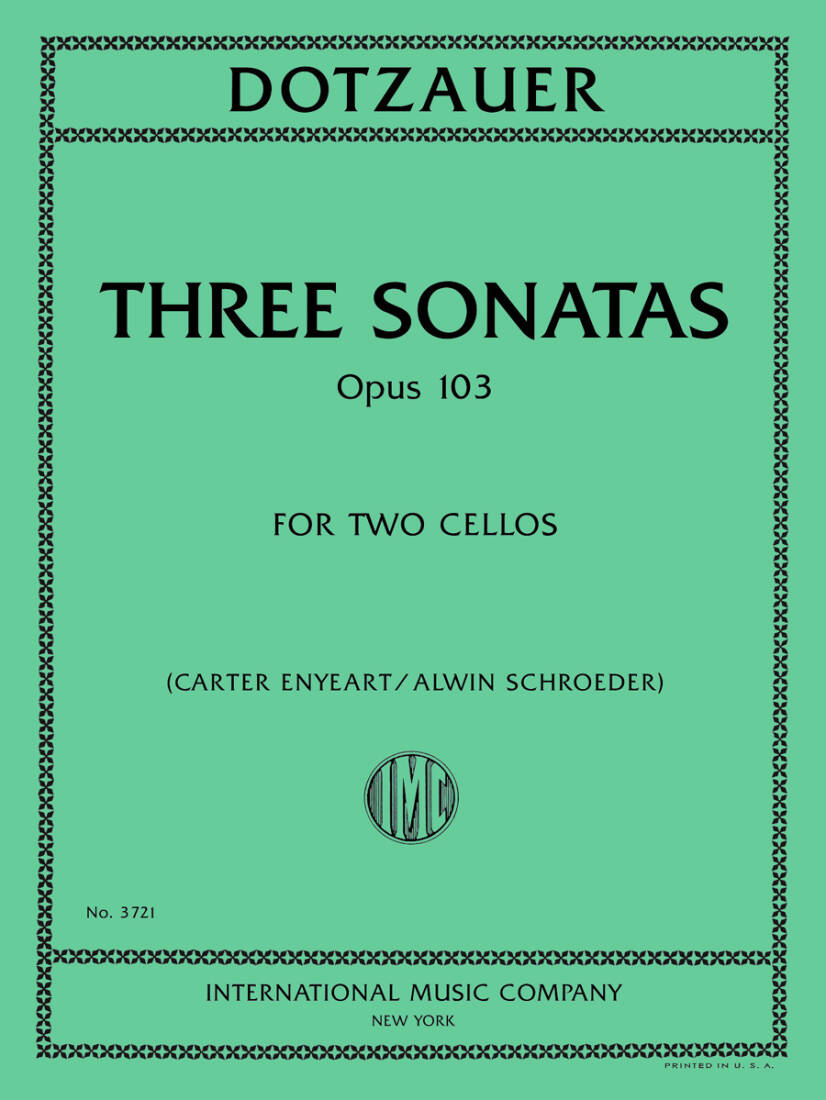 Three Sonatas, Op. 103 - Dotzauer - Cello Duet - Book