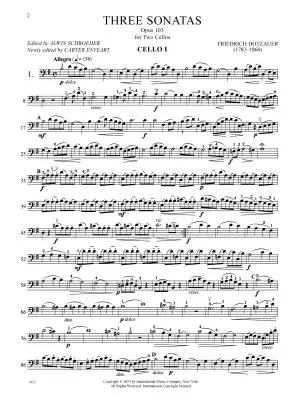 Three Sonatas, Op. 103 - Dotzauer - Cello Duet - Book