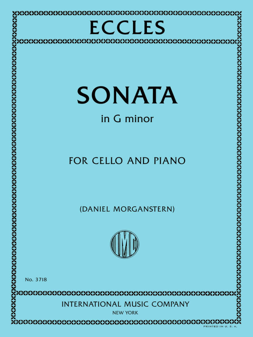 Sonata in G Minor - Eccles - Cello/Piano - Book