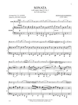 Sonata in B Flat Major, Op. 43, No. 1 - Romberg - Cello/Piano - Book