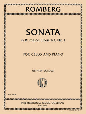 International Music Company - Sonata in B Flat Major, Op. 43, No. 1 - Romberg - Cello/Piano - Book