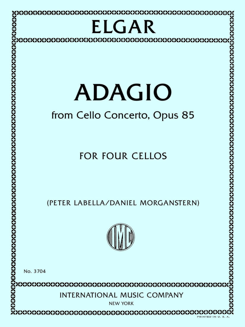 Adagio from Cello Concerto, Op. 85 - Elgar - Cello Quartet