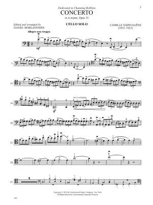 Concerto No. 1 in A Minor, Op. 33 - Saint-Saens - Cello Duet - Book