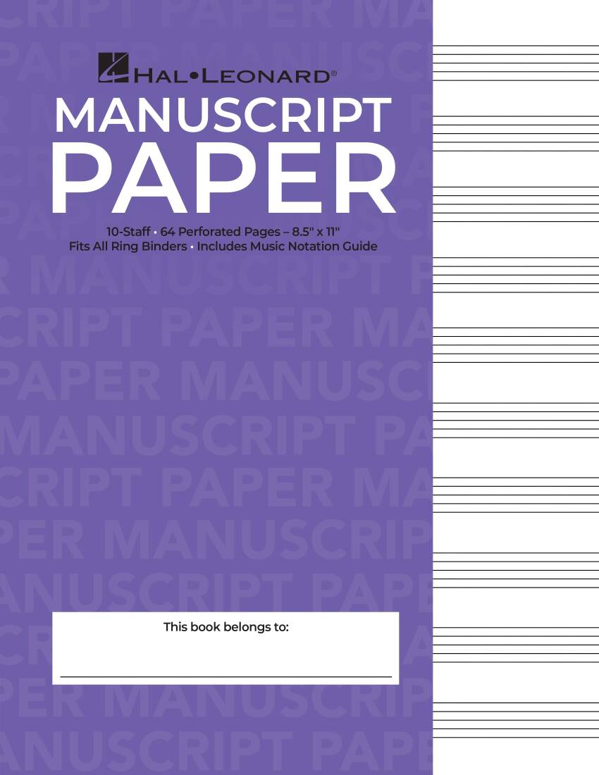 Hal Leonard Manuscript Paper 10-Staff, 64 Perforated Pages