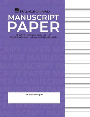 Hal Leonard - Hal Leonard Manuscript Paper 10-Staff, 64 Perforated Pages
