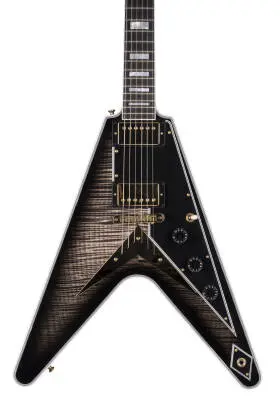 Flying V Custom Figured Electric Guitar with Hardshell Case - Cobra Burst