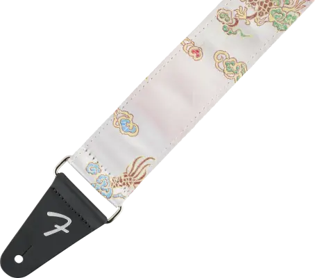 Satin Dragon Guitar Strap - Ivory