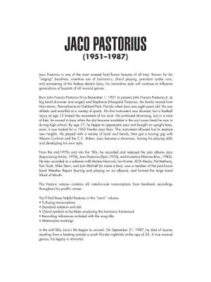 Jaco Pastorius Omnibook - Bass Clef Instruments - Book