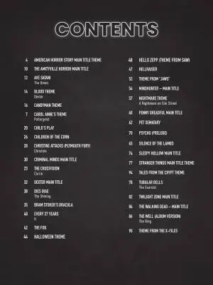 Horror Music: 34 Themes from Movies and TV - Piano - Book