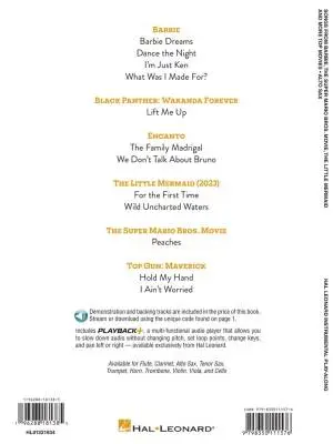 Songs from Barbie, The Little Mermaid, The Super Mario Bros. Movie - Alto Saxophone - Book/Audio Online