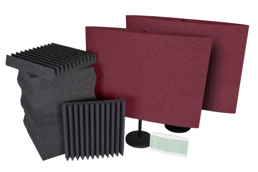 Auralex - Podcast Starter Kit Plus with (2) DeskMAX Home Office Panels - Burgundy