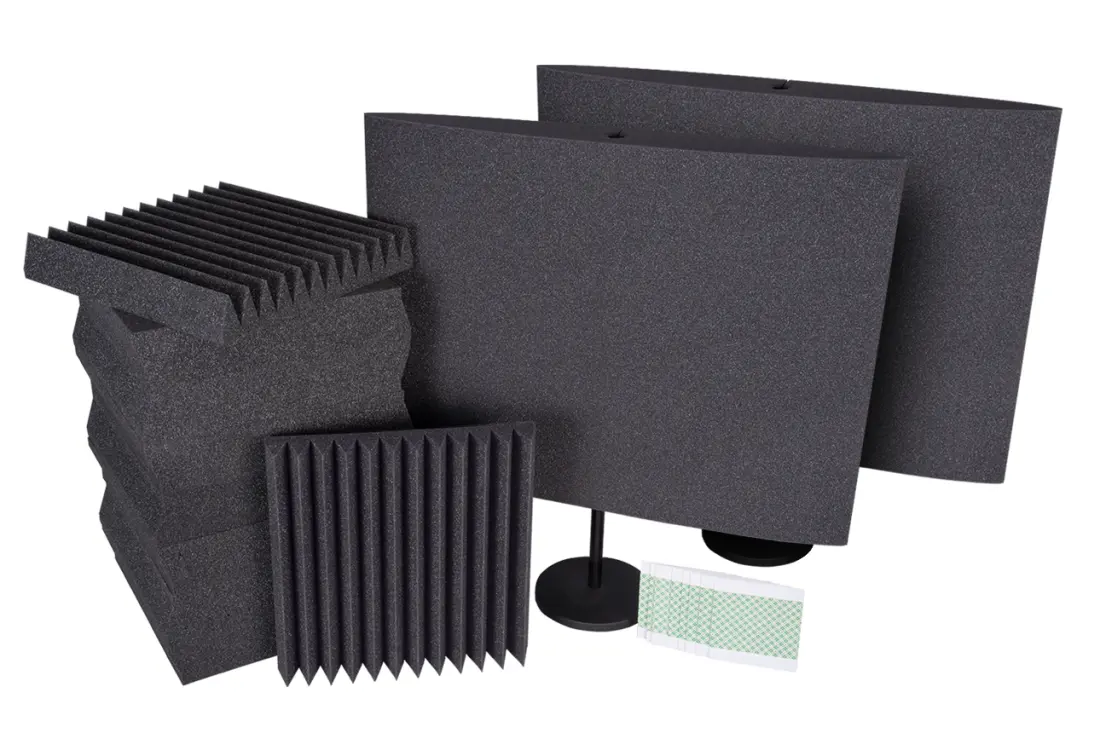 Podcast Starter Kit Plus with (2) DeskMAX Home Office Panels - Charcoal