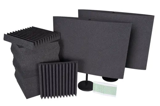 Auralex - Podcast Starter Kit Plus with (2) DeskMAX Home Office Panels - Charcoal
