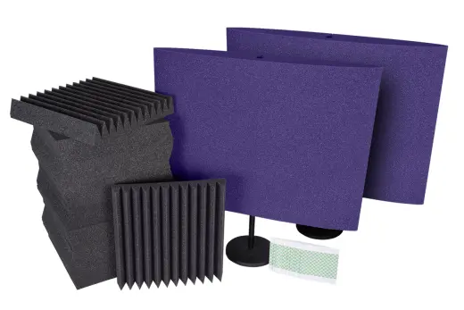 Auralex - Podcast Starter Kit Plus with (2) DeskMAX Home Office Panels - Purple