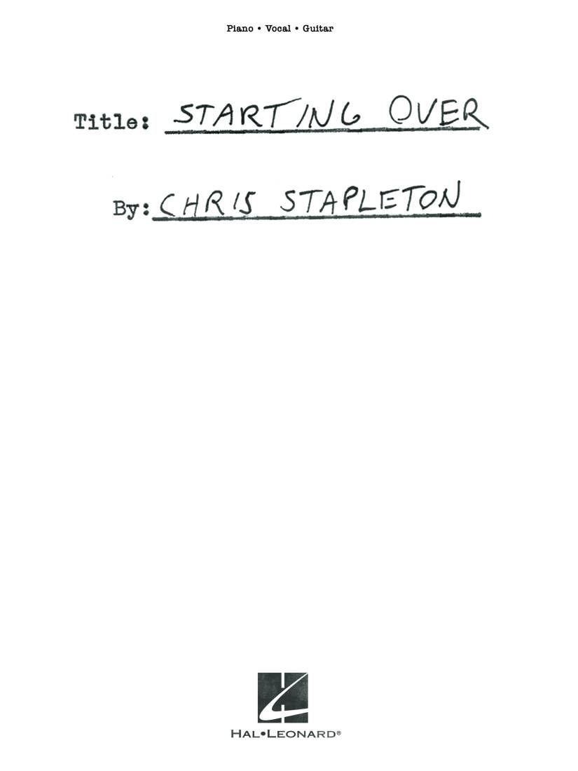Starting Over - Stapleton - Piano/Vocal/Guitar - Book