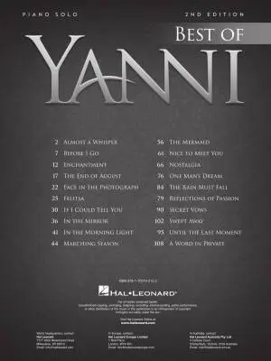 Best of Yanni, Second Edition - Piano - Book