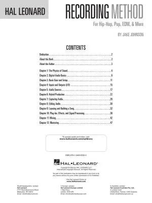 Hal Leonard Recording Method For Hip-Hop, Pop, EDM, & More - Johnson - Book/Media Online