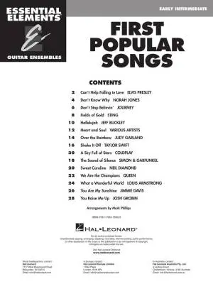 First Popular Songs - Guitar Ensemble - Book
