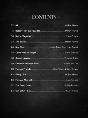 Popular Country Sheet Music from 2020-2022 - Piano/Vocal/Guitar - Book