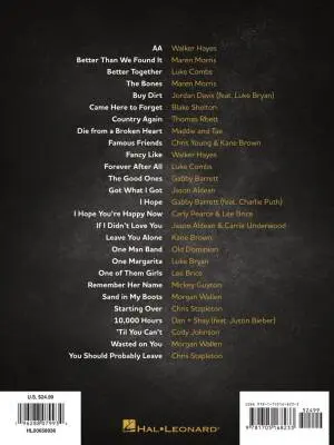 Popular Country Sheet Music from 2020-2022 - Piano/Vocal/Guitar - Book