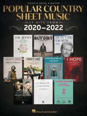 Hal Leonard - Popular Country Sheet Music from 2020-2022 - Piano/Vocal/Guitar - Book