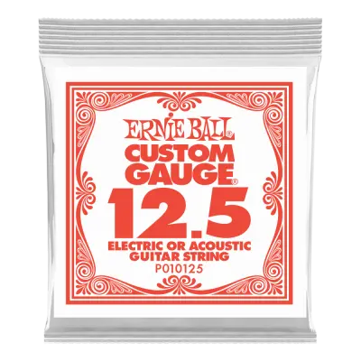 Single Plain Steel Electric/Acoustic Guitar String - .0125