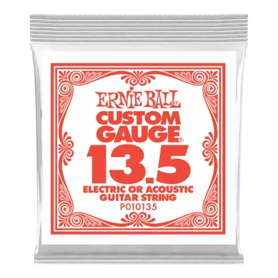 Single Plain Steel Electric/Acoustic Guitar String - .0135