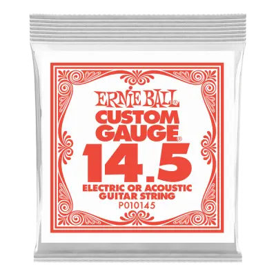 Single Plain Steel Electric/Acoustic Guitar String - .0145