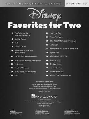 Disney Favorites for Two - Trombone Duet - Book