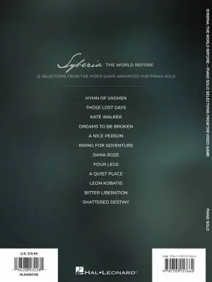 Syberia: The World Before - Zur - Piano - Book