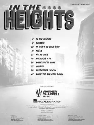 In the Heights - Miranda - Easy Piano - Book