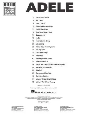 Adele: Super Easy Songbook - Easy Piano - Book