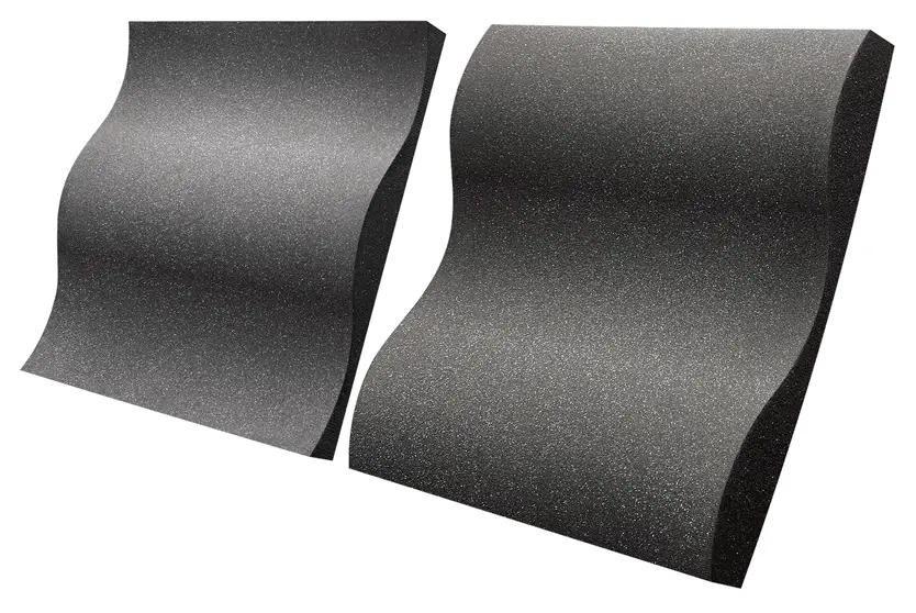 Studiofoam 2\'\' x 24\'\' x 24\'\' Wave Panels (16 Pack) - Charcoal