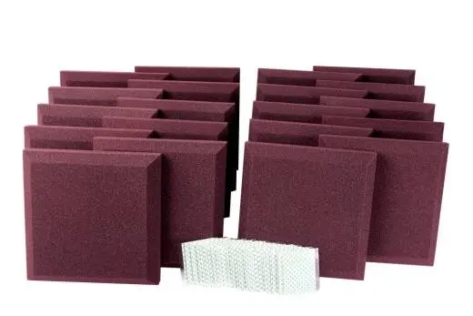 Auralex - Home Office Kit with (20) SonoFlat Panels 2 x 12 x 12 - Burgundy