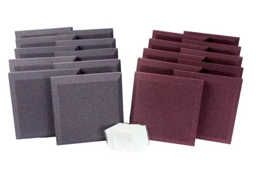 Auralex - Home Office Kit with (20) SonoFlat Panels 2 x 12 x 12 - Burgundy and Charcoal
