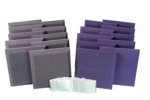 Auralex - Home Office Kit with (20) SonoFlat Panels 2 x 12 x 12 - Purple and Charcoal