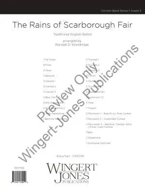 The Rains of Scarborough Fair - Standridge - Concert Band - Gr. 3