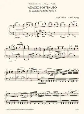 Adagio Sostenuto, Op. 76 No. 1 - Haydn/Kurtag - Piano - Sheet