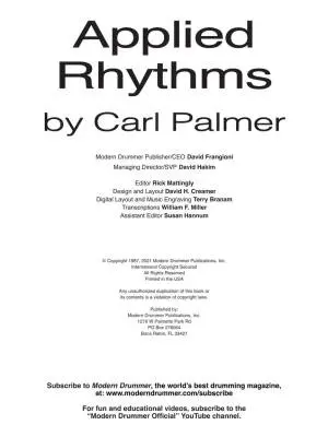 Modern Drummer: Carl Palmer Applied Rhythms - Drumset - Book