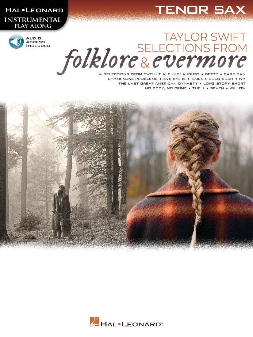 Folklore and Evermore Selections - Swift - Tenor Saxophone - Book/Audio Online