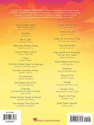 Country Songs for Kids - Easy Piano - Book
