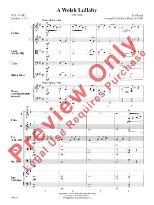 A Welsh Lullaby (Suo Gan) - Meyer - String Orchestra - Gr. 2