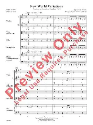 New World Variations - Dvorak/Palmer - String Orchestra - Gr. 1